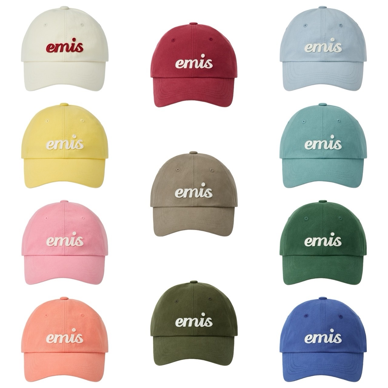 現貨┃emis APPLIQUE BALL CAP 草寫 老帽 14種顏色