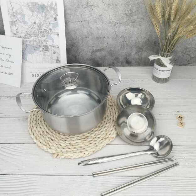 Bucheng steel Zunfu pot and bowl combination six-piece set