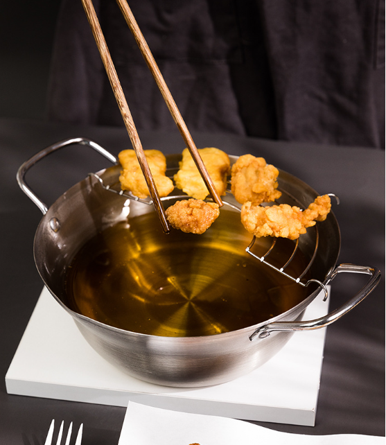 Multi-functional non-scab steel tempura fryer Frying Wok【Color box Tianluo fryer】