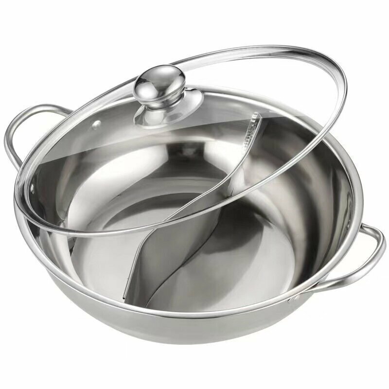 Stainless steel amphora hot pot pot (Mandarin duck pot with lid 34CM)