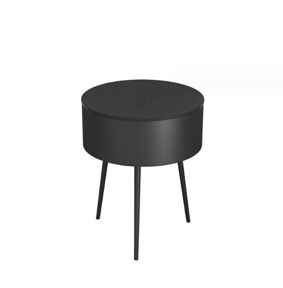 Hot iron mini bedside table (black) (size: diameter 40cm, height 50cm)