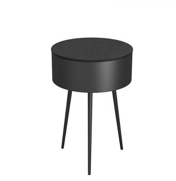 Hot iron mini bedside table (black) (size: diameter 40cm, height 60cm)
