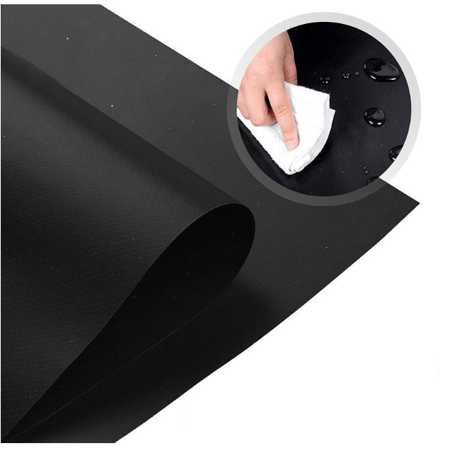 3pcs-High Temperature Fiberglass PTFE BBQ Barbecue Mat-(Specification: 33*40cm【Black Barbecue Mat 0.2mm】)