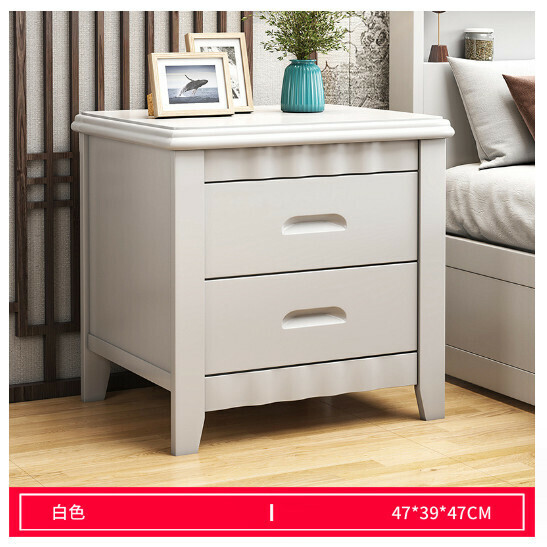 Hotly recommended solid wood bedside table [main picture] white 47cm]