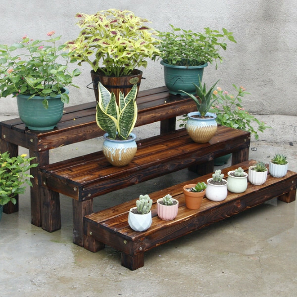 New fir solid wood furniture, outdoor furniture, flower stand, shoe changing stool [30x15x140cm]