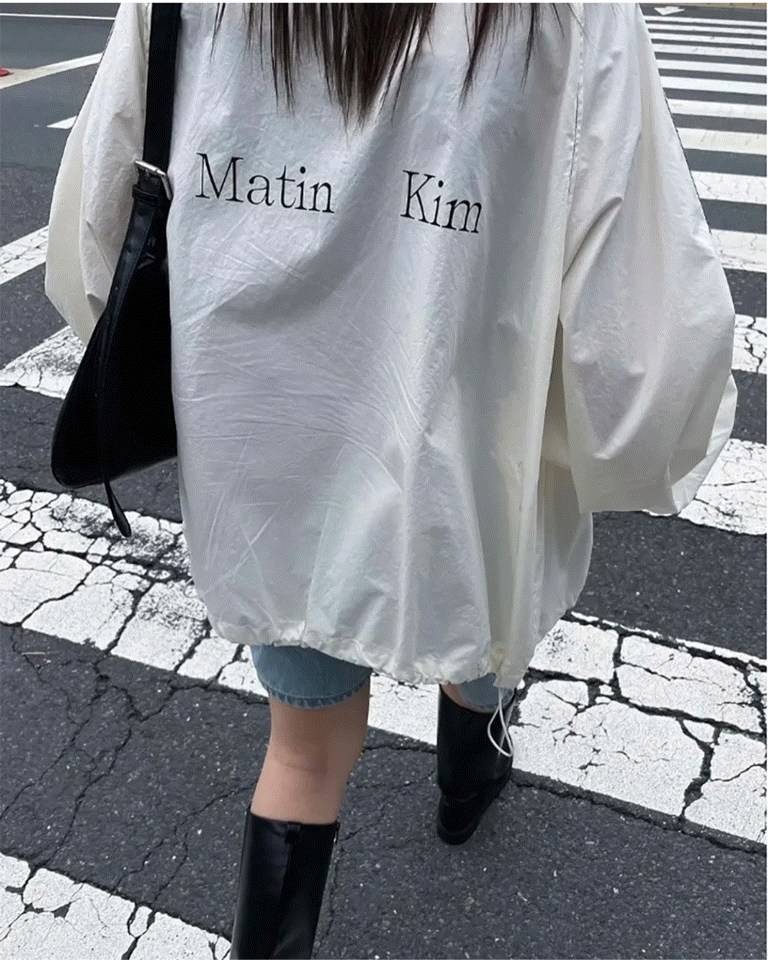 MATIN KIM LOGO COATING JUMPER IN PINK – Matin Kim