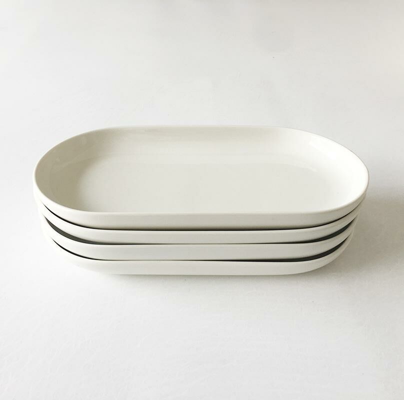 【4 pieces】Round ceramic plate, home dining plate, ceramic plate (butterfly width about 30* height about 16.5cm)