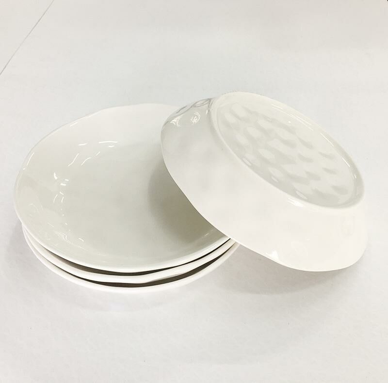 【4 pieces】Round ceramic plate, home dinner plate, ceramic plate (butterfly size, about 20.5cm)