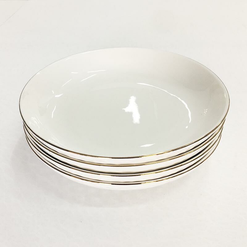 【4 pieces】Round ceramic plate, home dinner plate, ceramic plate (butterfly size, about 20.5cm)