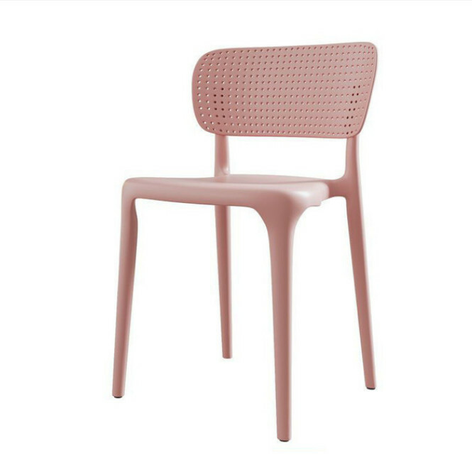 Hot selling dining chair plastic chair simple modern style free and comfortable chair (pink)