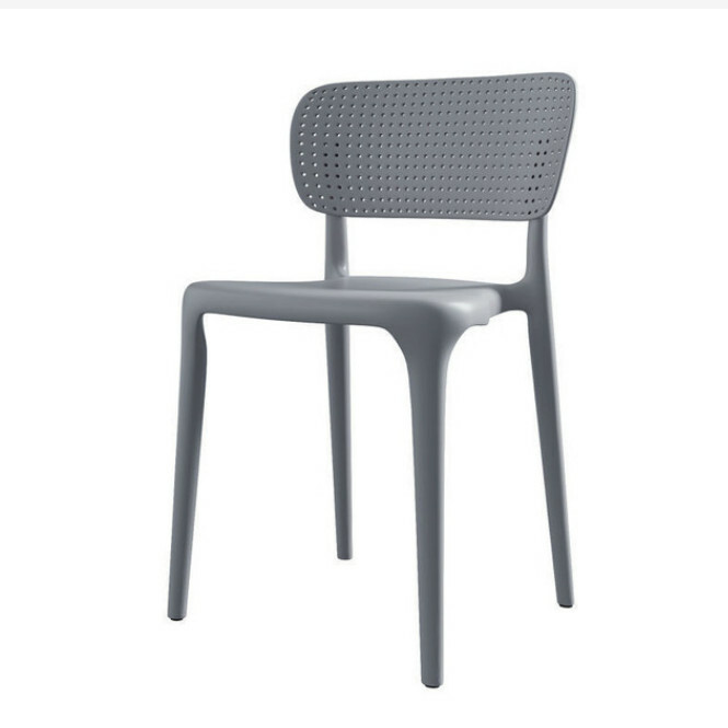 Hot Selling Dining Chair Plastic Chair Simple Modern Style Free Comfort Chair (Gray)