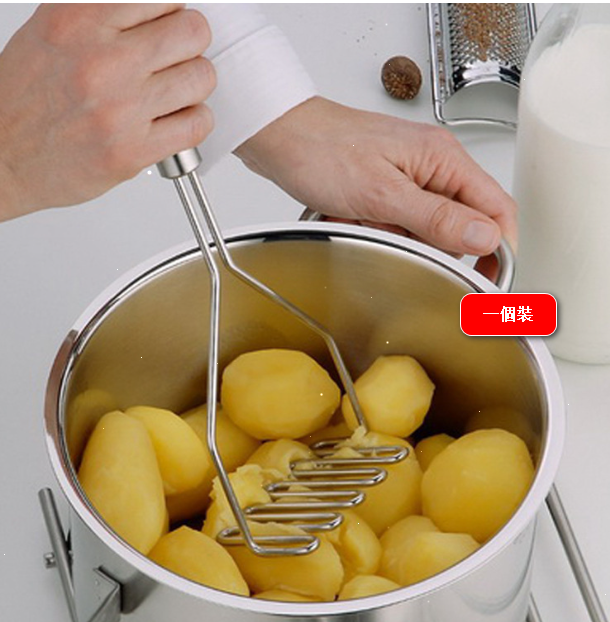 Stainless steel wavy potato press tool for potato puree