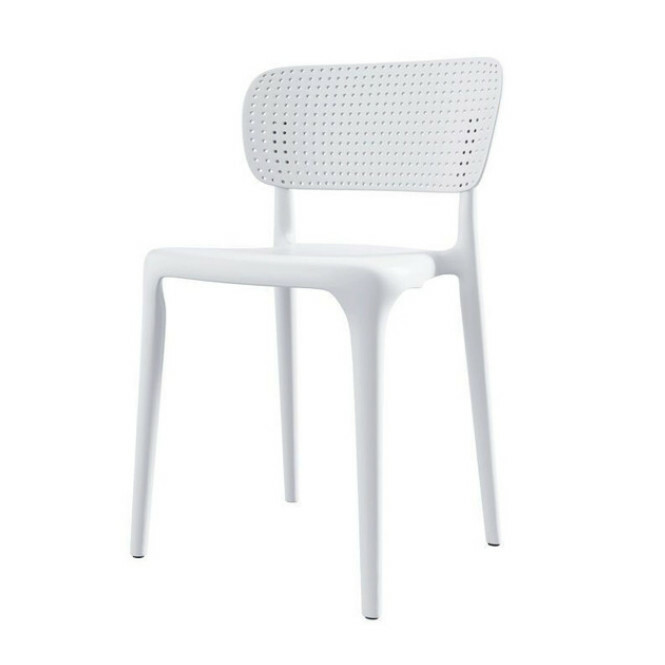 Hot Selling Dining Chair Plastic Chair Simple Modern Style Free Comfort Chair (White)