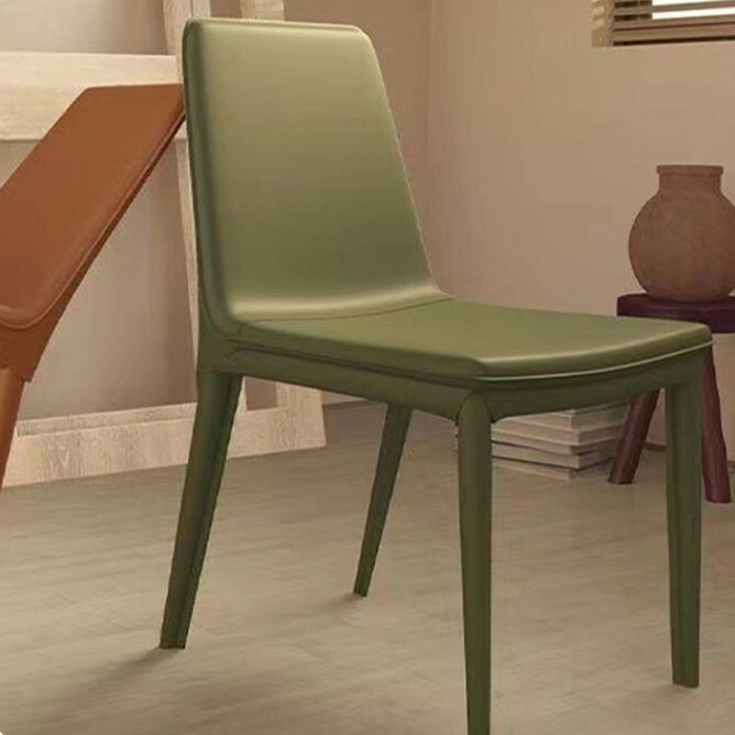 Hot Selling Cream Style Dining Chair Simple Style Chair Back Leather Saddle Leather (Light Green)