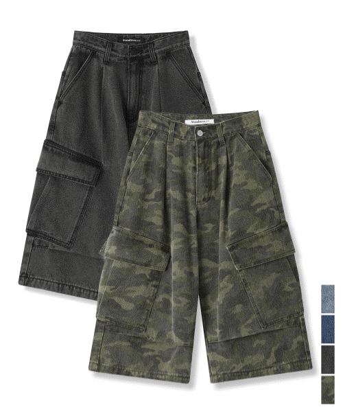 [AVANDRESS] ★SALE★Side Big Denim Shorts/男女共用 AVANDRESS) Side Big Denim Shorts | 4color