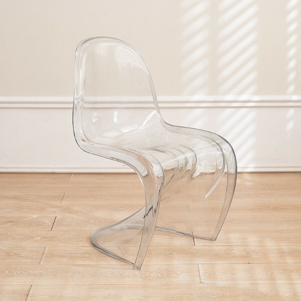 Popular creative acrylic crystal chair creative transparent plastic dining chair (transparent color)