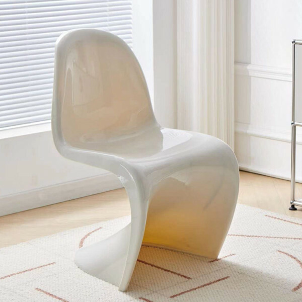 Popular creative acrylic crystal chair creative transparent plastic dining chair (solid white)