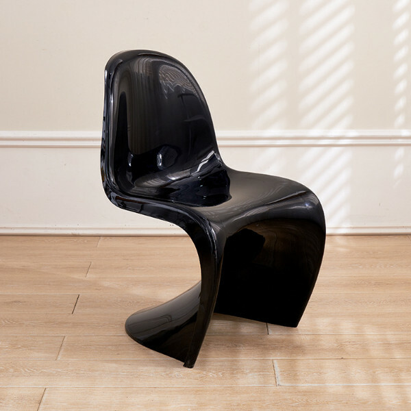 Popular creative acrylic crystal chair creative transparent plastic dining chair (solid black)