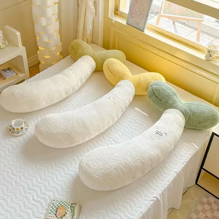 《4268》表情包豆芽造型長型抱枕靠枕