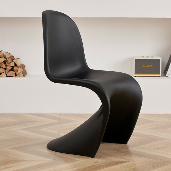 Popular creative acrylic crystal chair creative transparent plastic dining chair (real black)