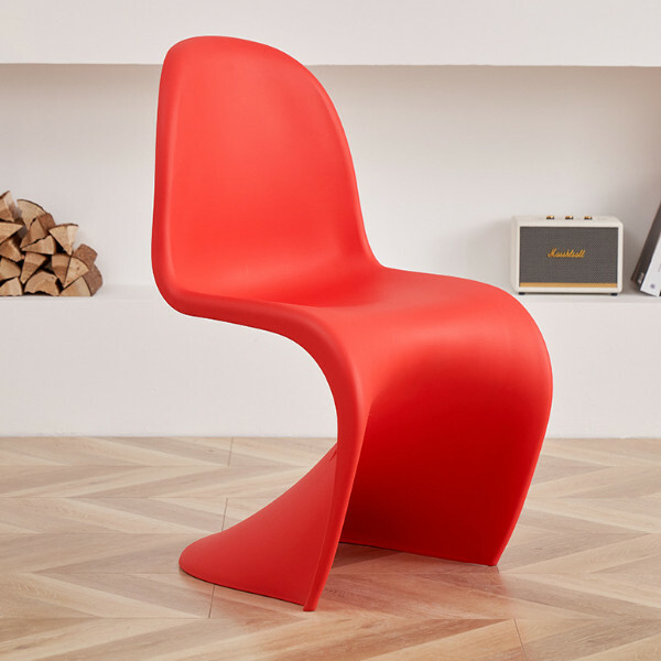 Popular creative acrylic crystal chair creative transparent plastic dining chair (real red)