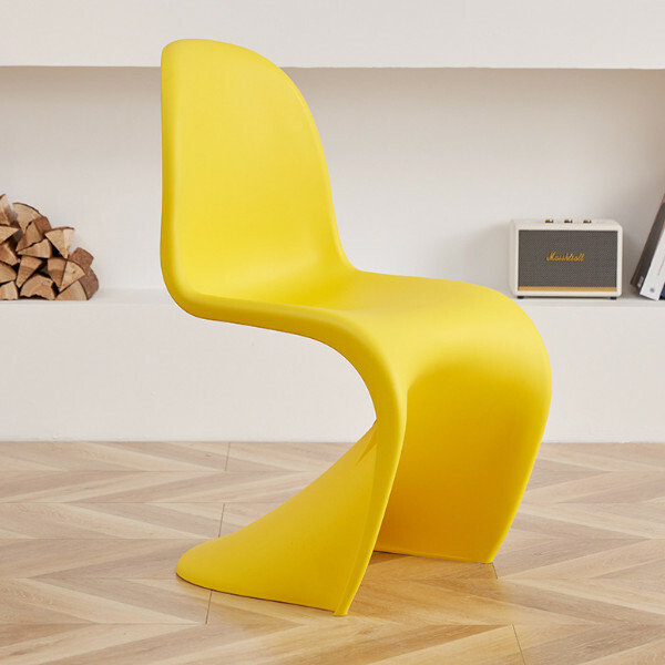 Popular Creative Acrylic Crystal Chair Creative Transparent Plastic Dining Chair (Simple and Elegant Yellow)