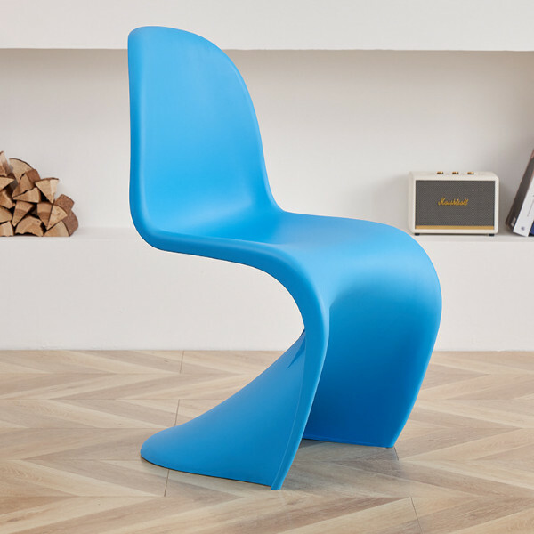 Popular creative acrylic crystal chair creative transparent plastic dining chair (real blue)
