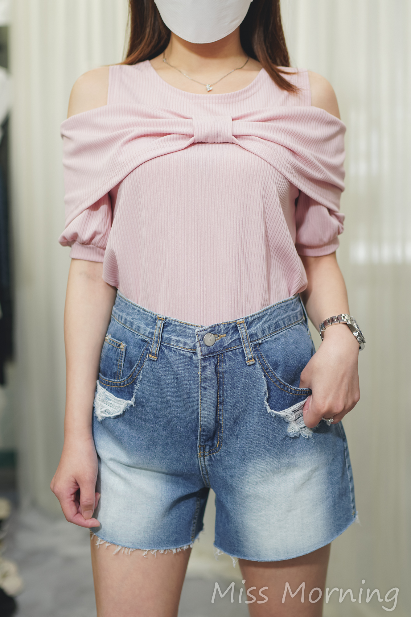 小露肩靚色上衣(13959)