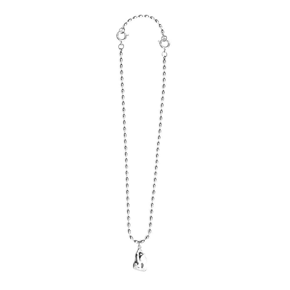 RECOVERY 不規則波紋短項鍊(亮銀)