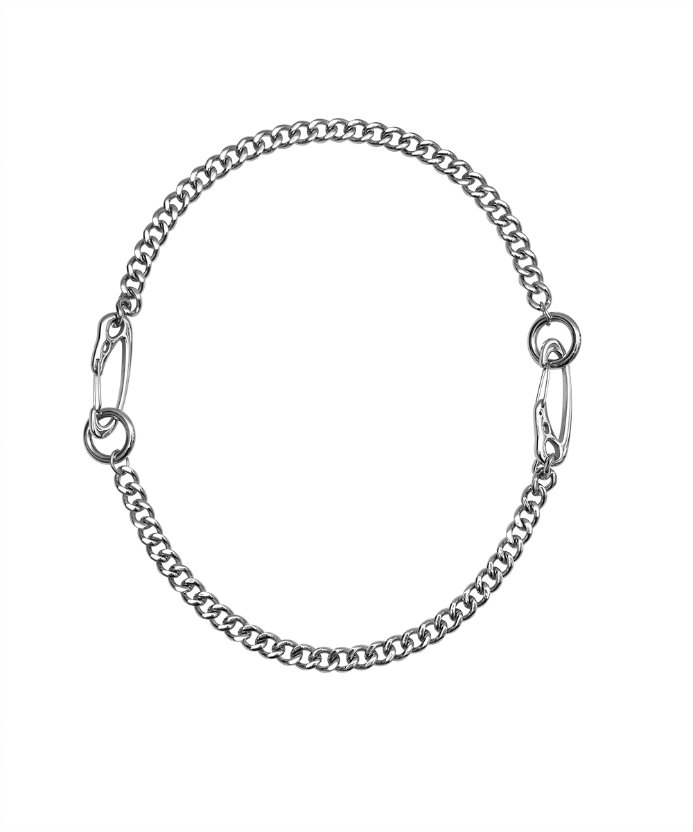 RECOVERY 烏鴉頭骨雙扣頭扁鍊 (亮銀色)