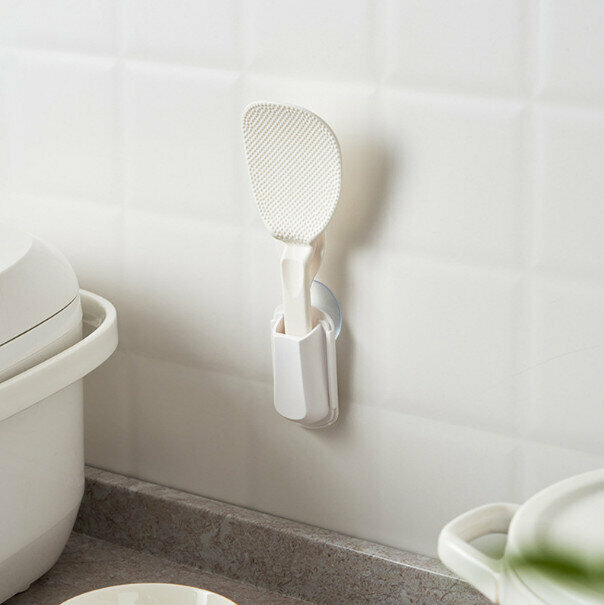 Suction cup type rice spoon holder rice spoon storage rack