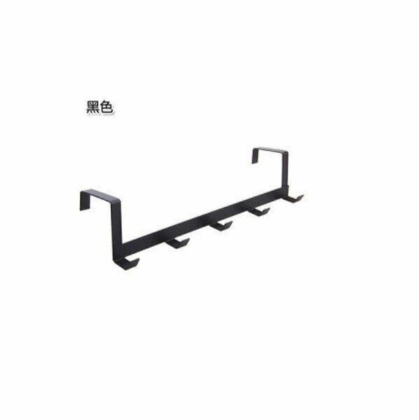 熱推鐵藝5連排掛鉤門後掛鉤（黑色29*7.5*6.3CM）