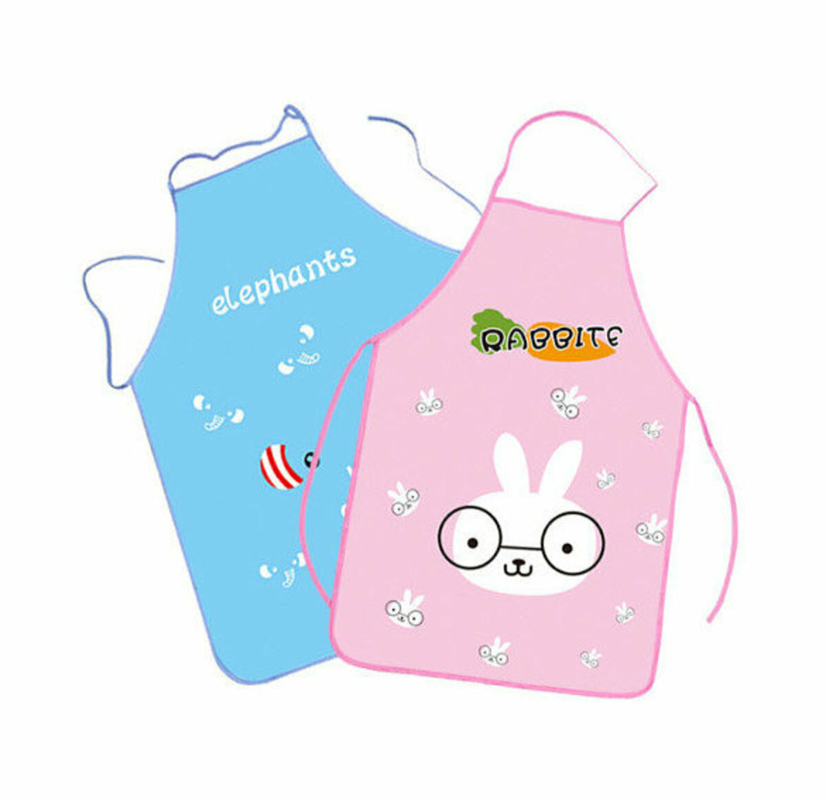 Kitchen oil-proof skirt cartoon apron (Random Color 1ps)