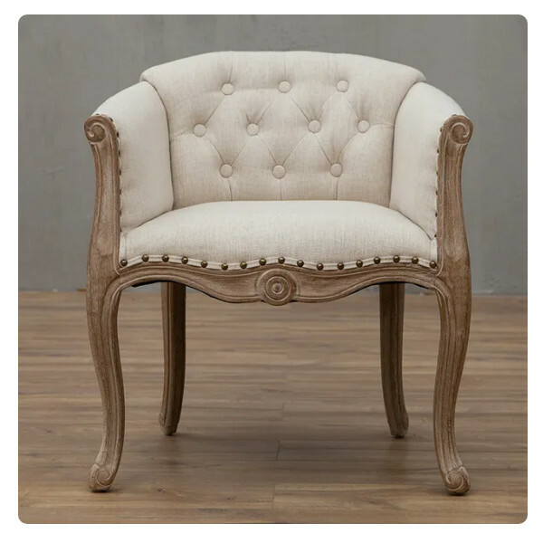 Popular solid wood antique American dining chair color 1: beige linen