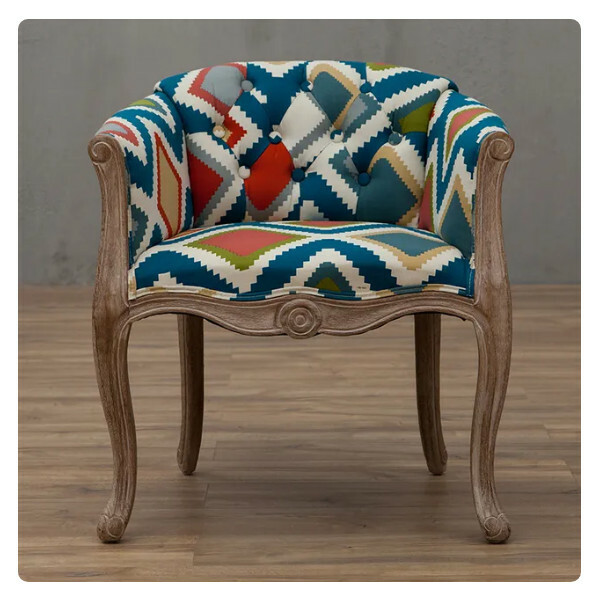 Popular solid wood antique chair American dining chair color 4: strip fabric