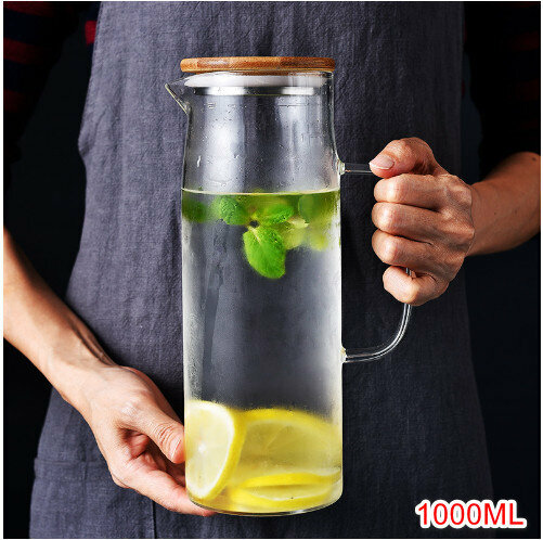 High temperature resistant explosion-proof glass 1 liter water bottle  