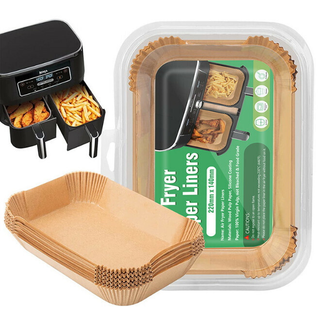 【50 sheets】Air fryer paper barbecue paper mat (cowhide color 22*14*4.5cm)