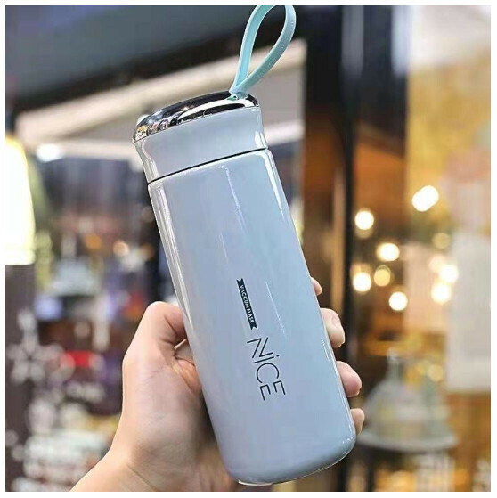 Fashionable water bottle, kettle, water bottle (blue, 400ml capacity)