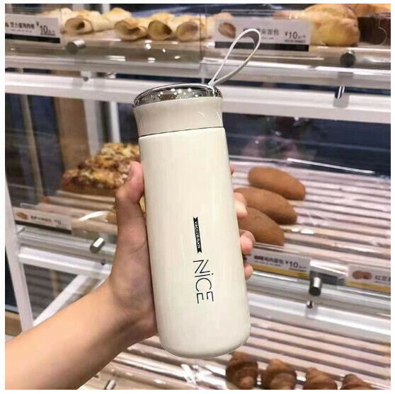 Fashionable water bottle, kettle, water bottle (white, 400ml)