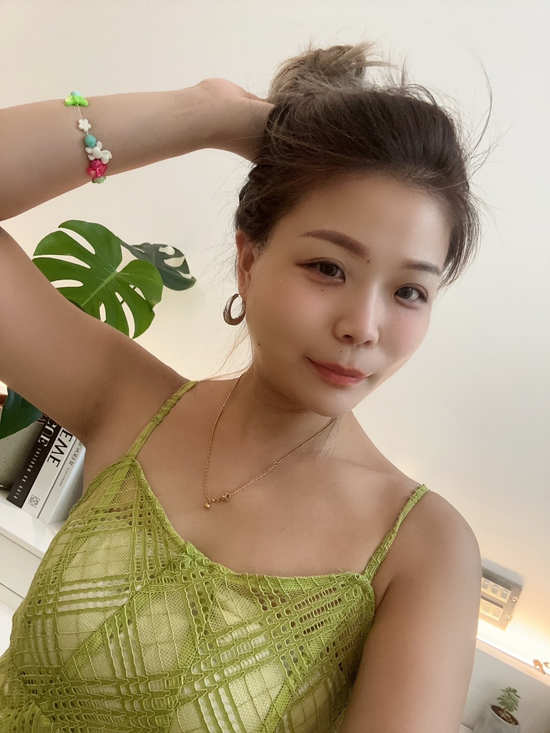 法式小清新 格子網紗長洋裝