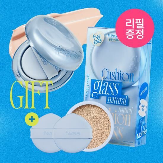 [29/08 - 30/09] fwee Cushion Glass Natural 13g [Olive Young with Refill Planning Set]