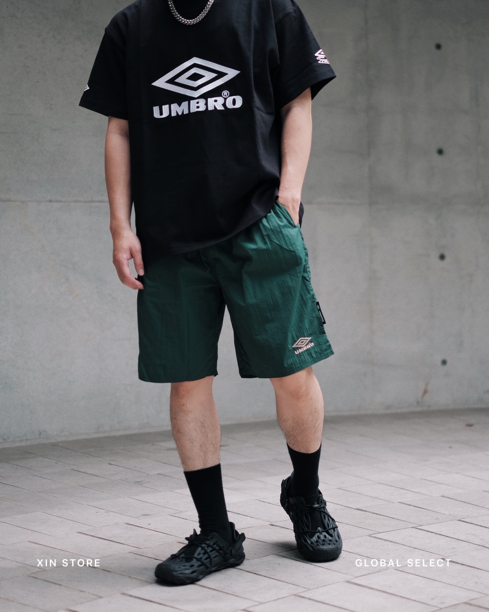 【現貨】Umbro One Point Logo Nylon Shorts 日本限定 刺繡 尼龍 短褲