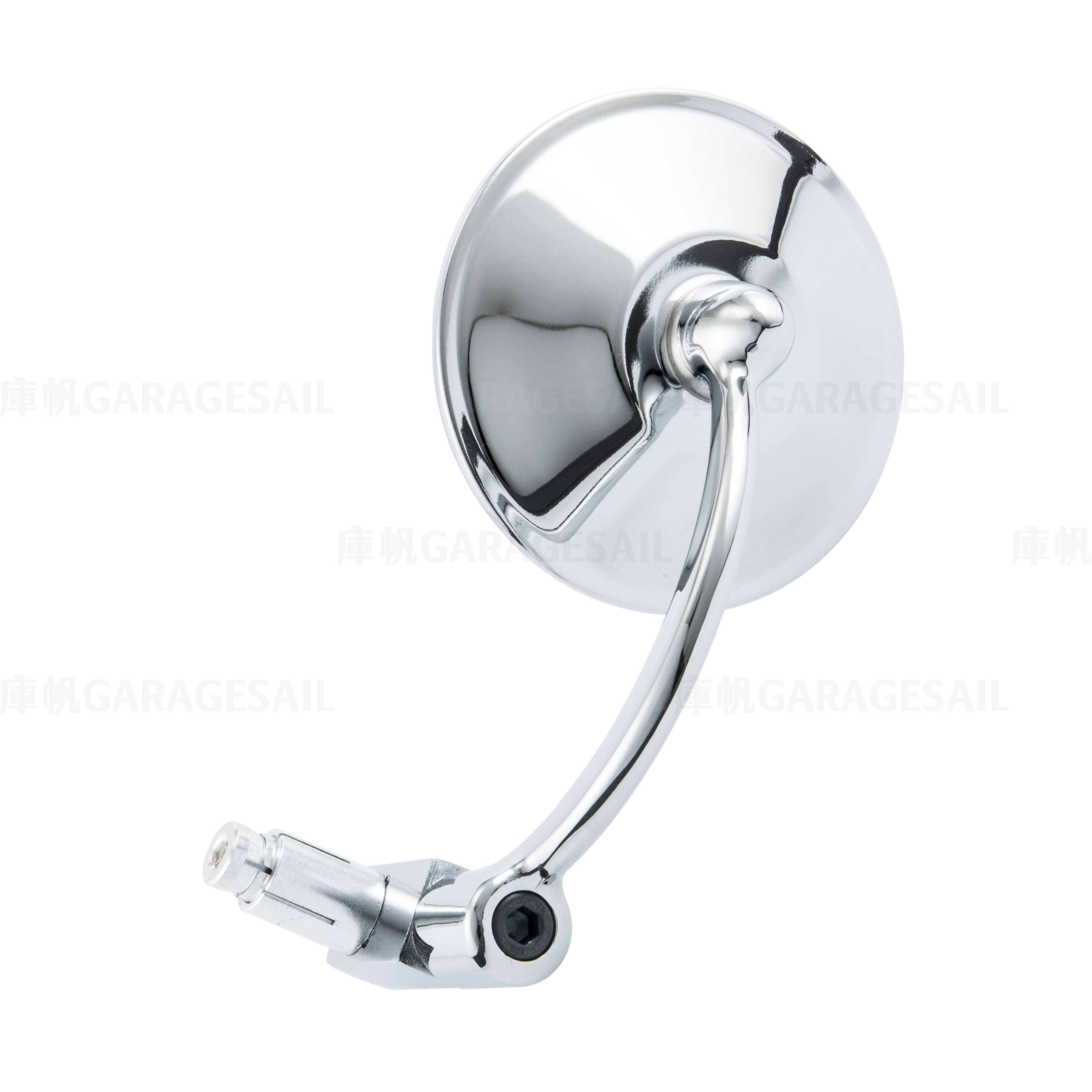 把手端 後照鏡 經典 4吋圓 銀