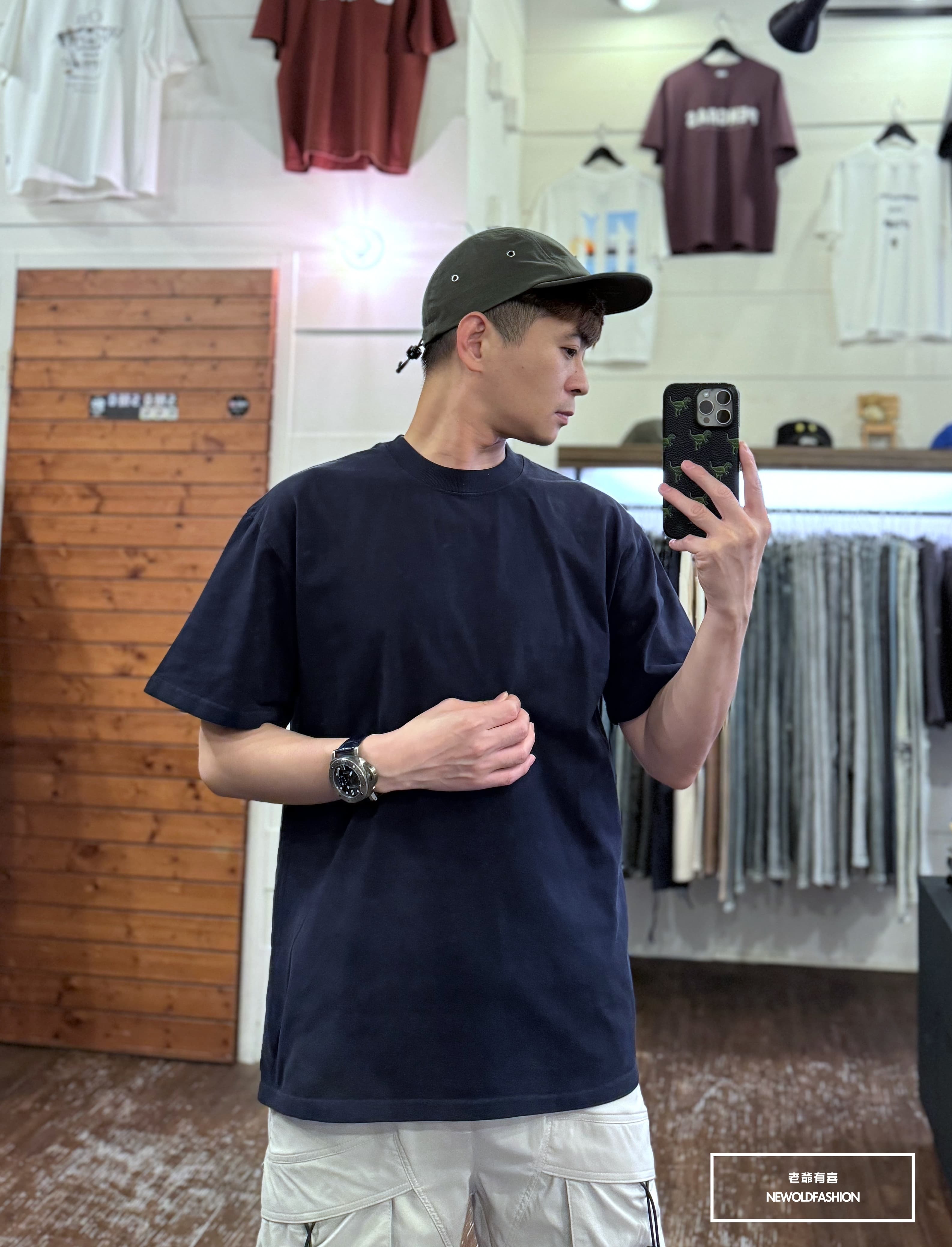 『新品上市』重磅純色全素水洗短T(NOF2405S002)-深藍