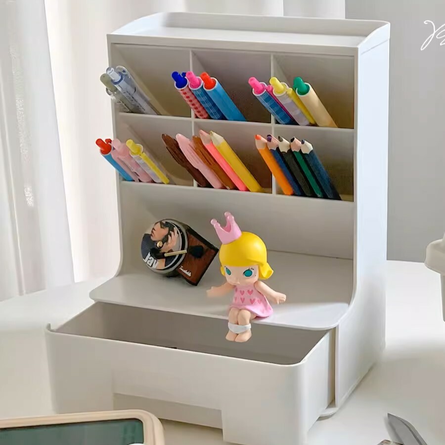 《4274》無印風多格插式筆筒桌面收納盒