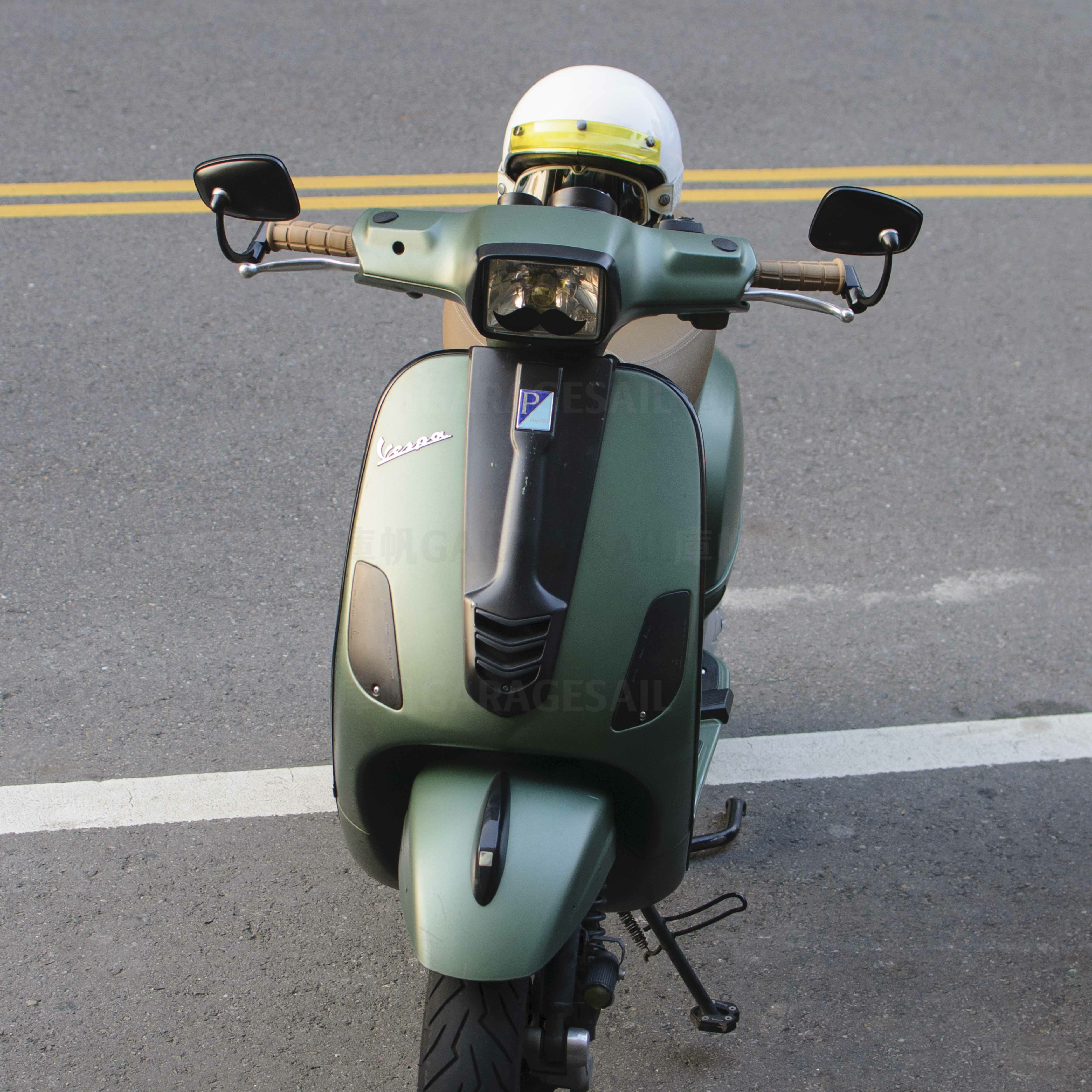 把手端 後照鏡 經典 梯形 - 黑