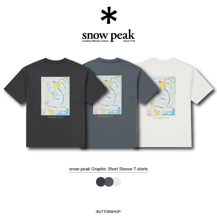 【現貨零碼折扣】snow peak Graphic Short Sleeve T-shirts 胸前草寫文字聯名塗鴉短tee S24MUFTS77