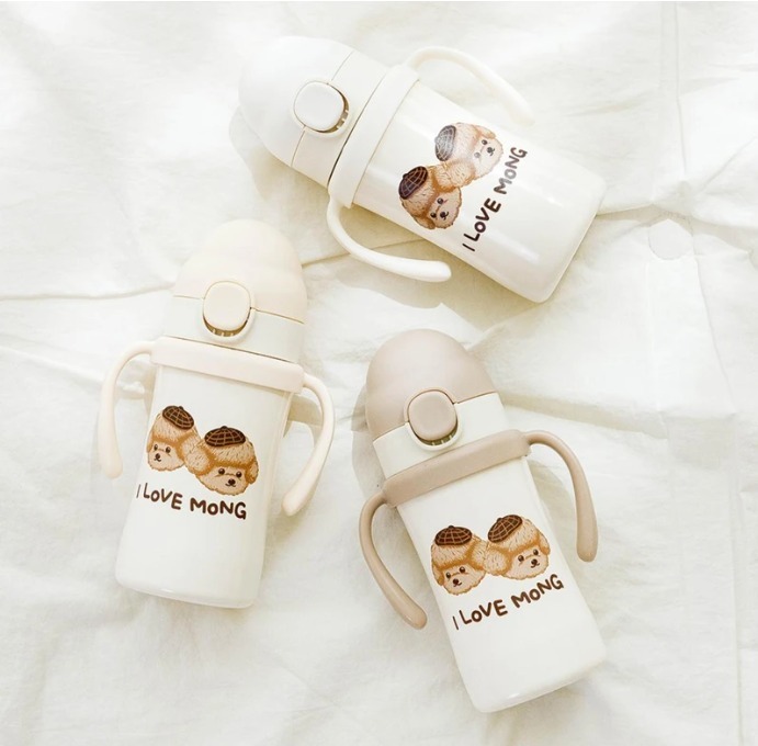 UBMOM 不銹鋼316防逆流吸管保溫杯 220ml (萌萌狗標配彈蓋)