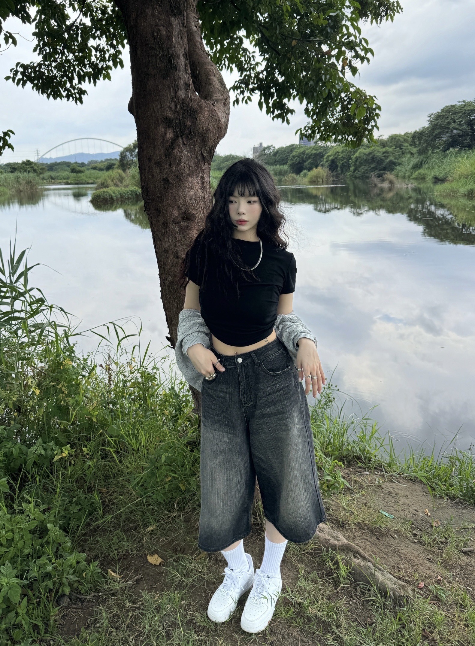 《S.G》超彈力側抓皺短版T