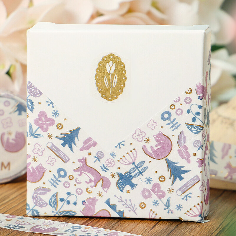 森林之歌 花草手冊 箔押和紙膠帶｜日本BGM